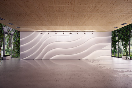 Гипсовая световая 3D панель Zaha flow